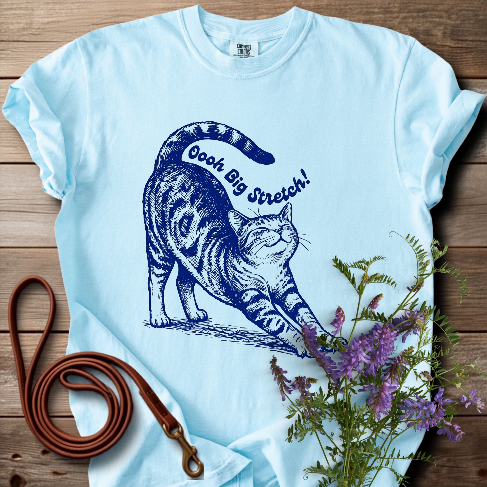 Oh Big Stretch! Cat T-shirt | Martha's Funny Stuff